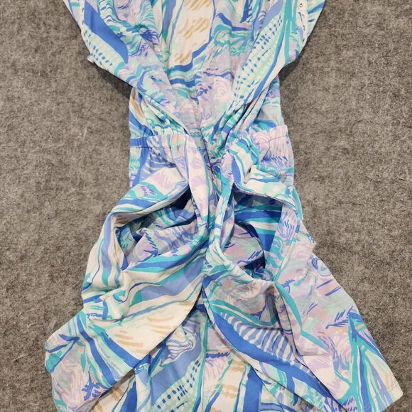 Lilly Pulitzer Women S Small Gianni Romper Light Lilac Aboat Time Sailboat Dress - Picture 14 of 16